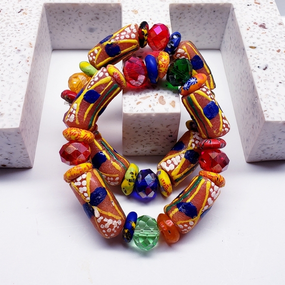 Handmade Beaded African Bracelet, Unisex #13 (2 pieces) - Picture 3 of 4